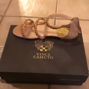 New Vince Camuto 7.5 rose gold flat leathers